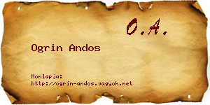 Ogrin Andos névjegykártya